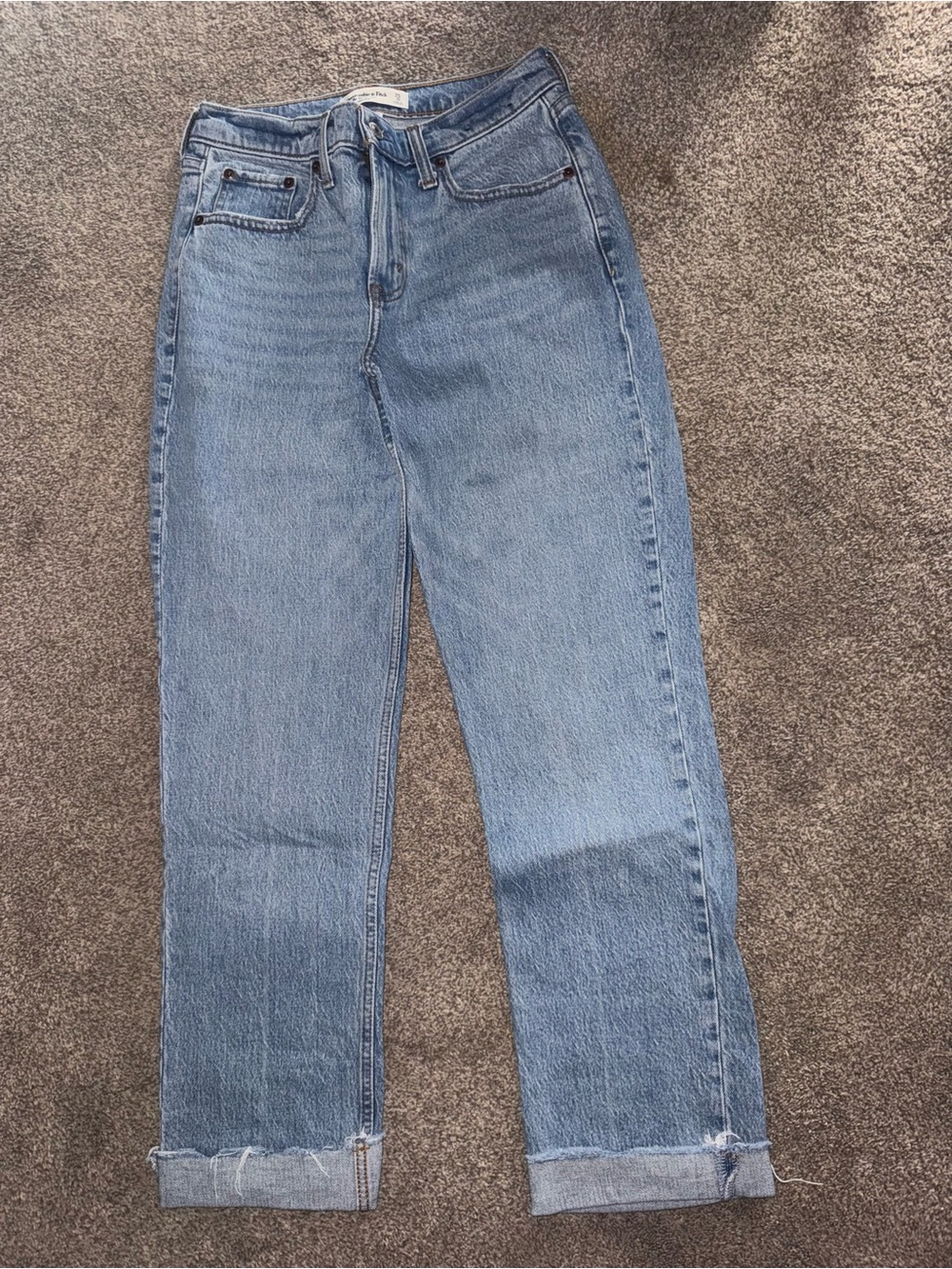 Abercrombie & Fitch Light Blue Straight Leg Jeans Curve Love